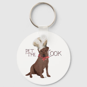 Chocolate Labrador Retriever Chef Keychain