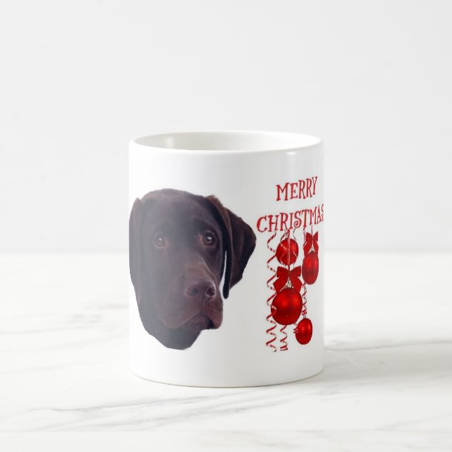 Chocolate Labrador Retriever Christmas Coffee mug (Center)