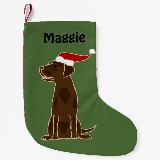 Chocolate Labrador Retriever Christmas Stocking (Front)