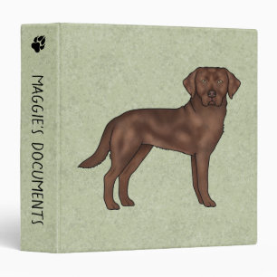 Chocolate Labrador Retriever Cute Lab Print Green Binder