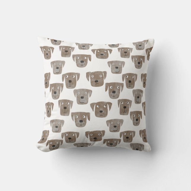 Chocolate Labrador Retriever Cute Throw Pillow (Front)