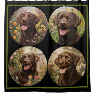 Chocolate Labrador Retriever Dog Black Green