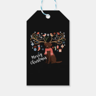 Chocolate Labrador Retriever Dog Christmas Gift Tags