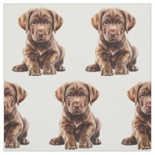 Chocolate Labrador Retriever Dog Fabric