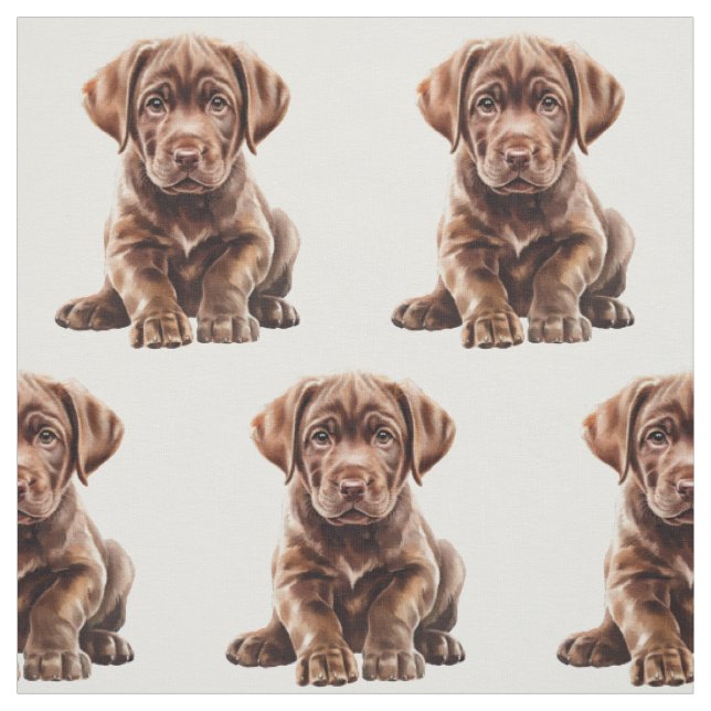 Chocolate Labrador Retriever Dog  Fabric (Swatch)