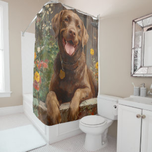 Chocolate Labrador Retriever Dog Garden
