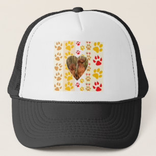 Chocolate Labrador Retriever  Dog Hearts Paw Print Trucker Hat