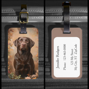 Chocolate Labrador Retriever Dog Lab Luggage Tag