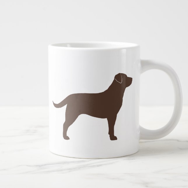 Chocolate Labrador Retriever Dog Silhouettes Large Coffee Mug (Right)