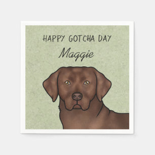Chocolate Labrador Retriever Happy Gotcha Day Napkin