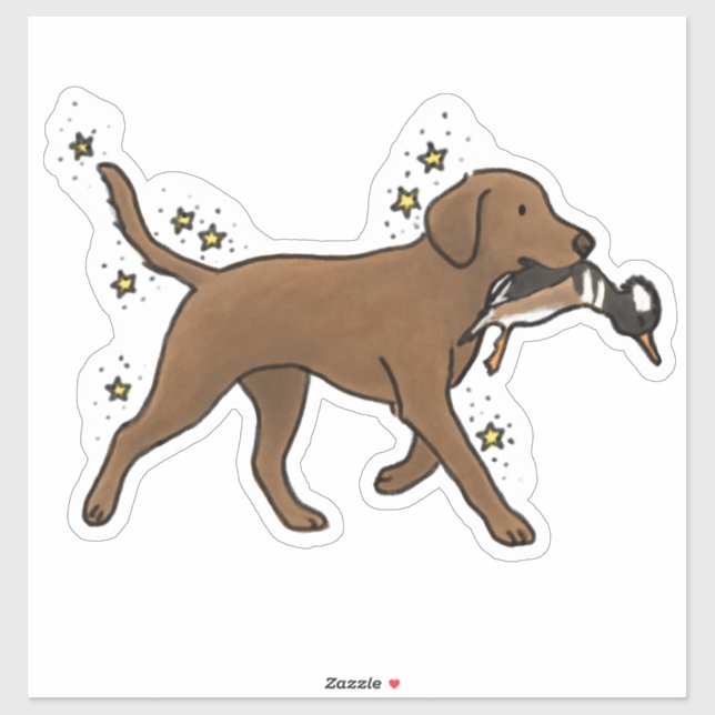 Chocolate Labrador Retriever Hunting Car Decal (Sheet)