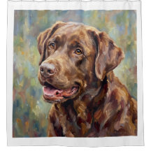 Chocolate Labrador Retriever Impressionist Art