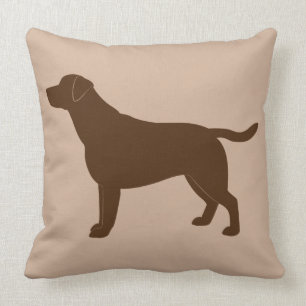 Chocolate Labrador Retriever in Silhouette Throw Pillow