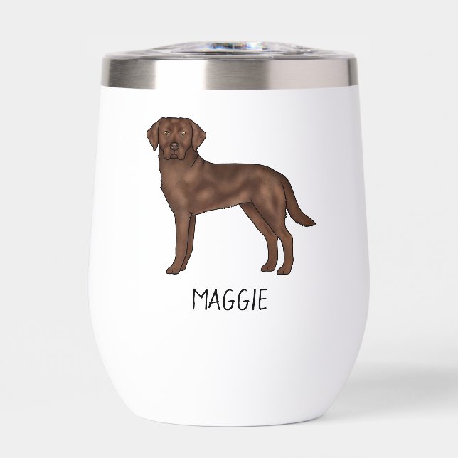 Chocolate Labrador Retriever Lab Art Custom Name (Front)
