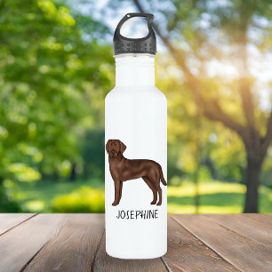 Chocolate Labrador Retriever Lab Art Custom Name 710 Ml Water Bottle