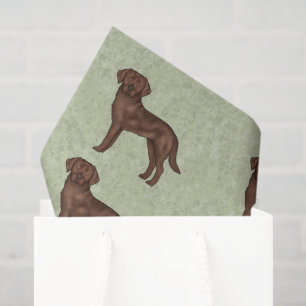Chocolate Labrador Retriever Lab Dog Print Pattern Tissue Paper
