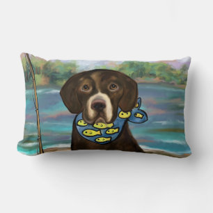Chocolate Labrador Retriever Lumbar Pillow