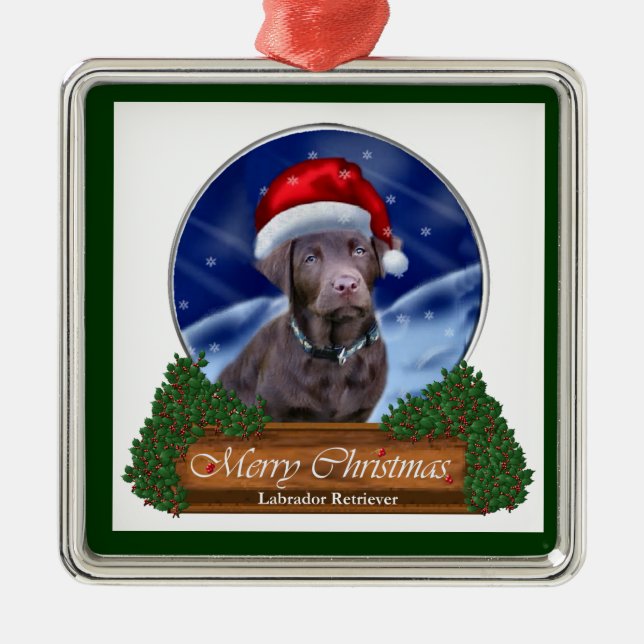Chocolate Labrador Retriever Ornament (Front)