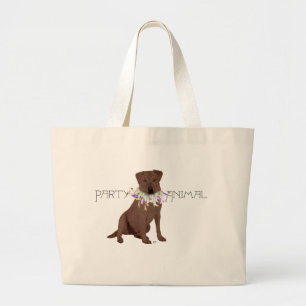 Chocolate Labrador Retriever Party Large Tote Bag