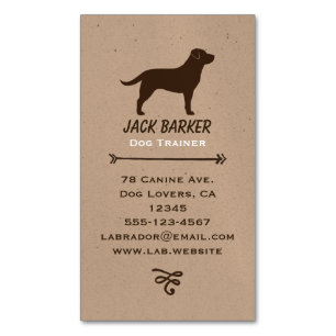 Chocolate Labrador Retriever Silhouette Magnetic Business Card