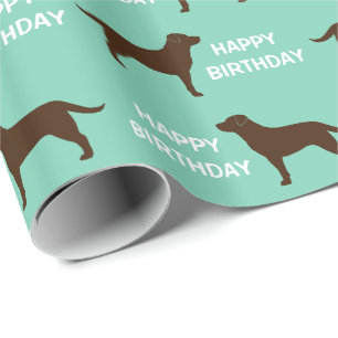 Chocolate Labrador Retriever Silhouettes Pattern Wrapping Paper
