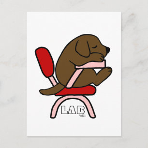 Chocolate Labrador Student 2 Cartoon Postcard
