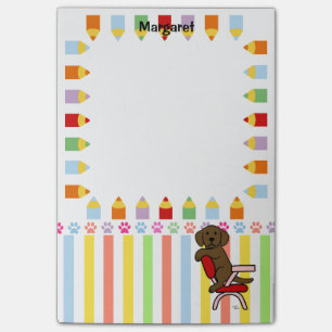 Chocolate Labrador Student 3 Post-it Notes
