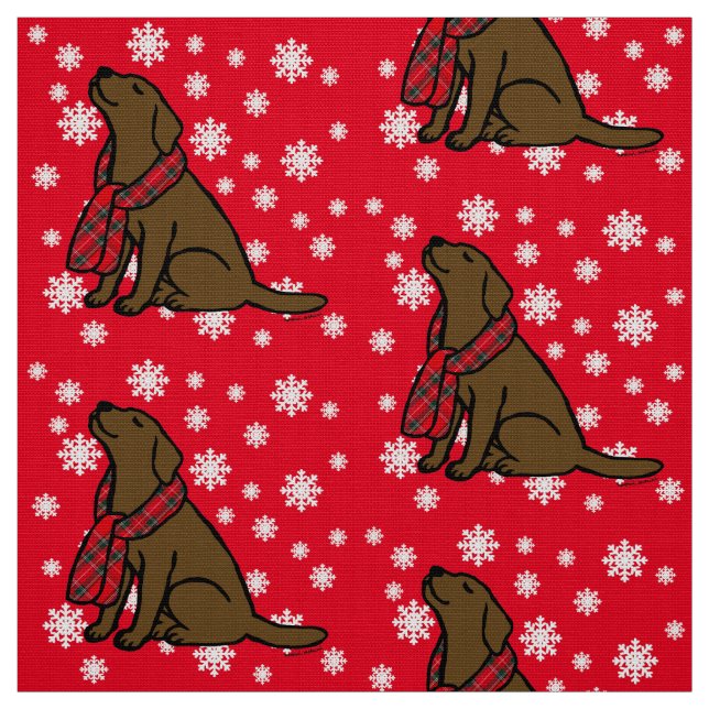 Chocolate Labrador Tartan Scarf Fabric (Swatch)