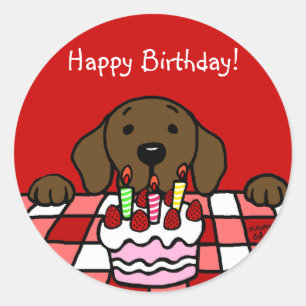 Chocolate Labrador watching you Kitchen Classic Round Sticker