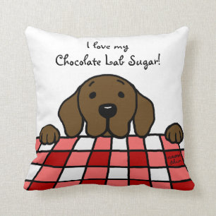 Chocolate Labrador watching you Kitchen Throw Pillow