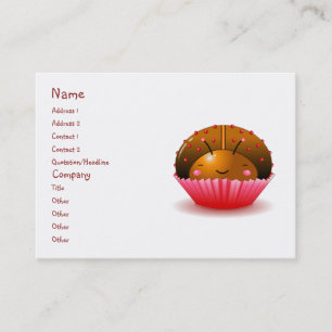 Chocolate Ladybug Cupcake Business Card