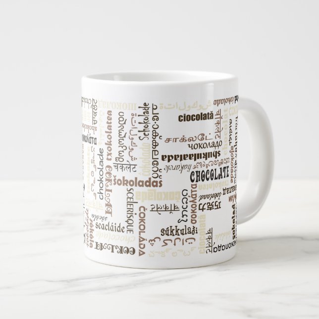 Chocolate Large Coffee Mug (Front Right)