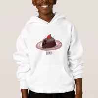 Chocolate lava cake cartoon illustration