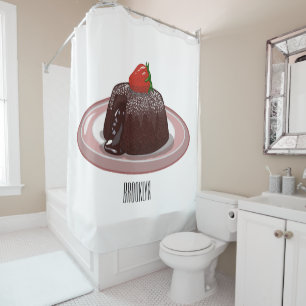 Chocolate lava cake cartoon illustration