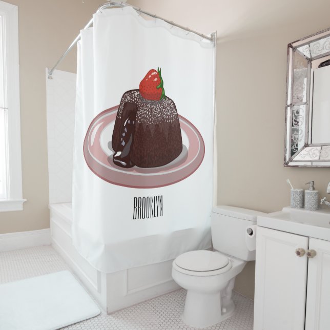 Chocolate lava cake cartoon illustration (In Situ)