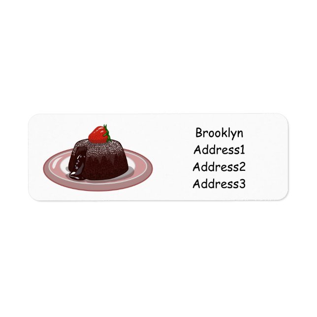 Chocolate lava cake cartoon illustration (Front)