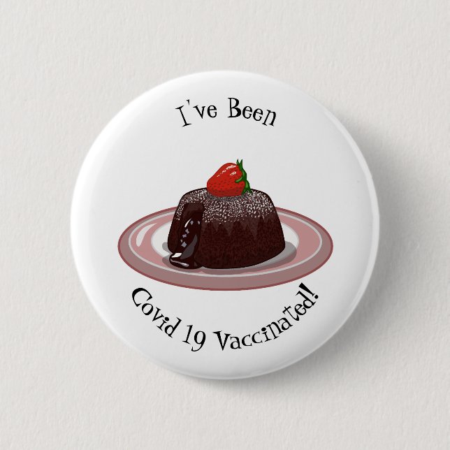 Chocolate lava cake cartoon illustration 2 inch round button (Front)