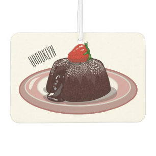 Chocolate lava cake cartoon illustration  air freshener