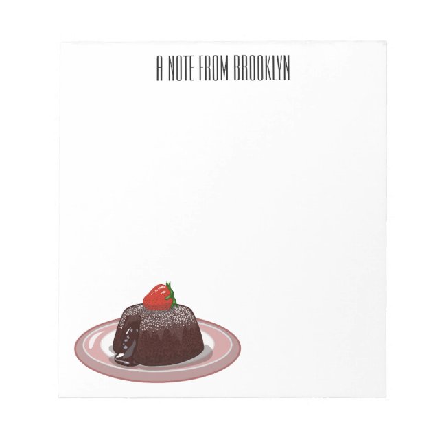 Chocolate lava cake cartoon illustration notepad (Front)