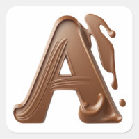 Chocolate letter A stickers