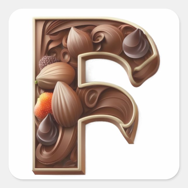 Chocolate letter F stickers (Front)