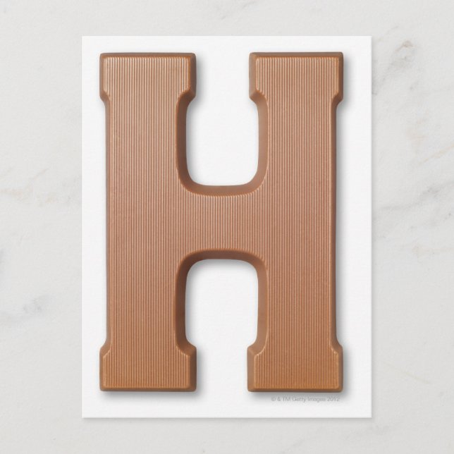 Chocolate letter h postcard (Front)