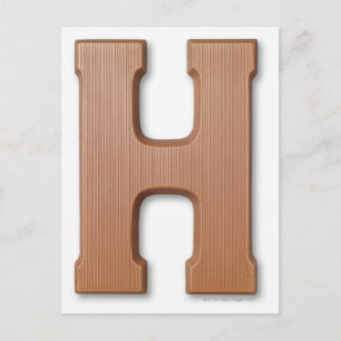 Chocolate letter h postcard
