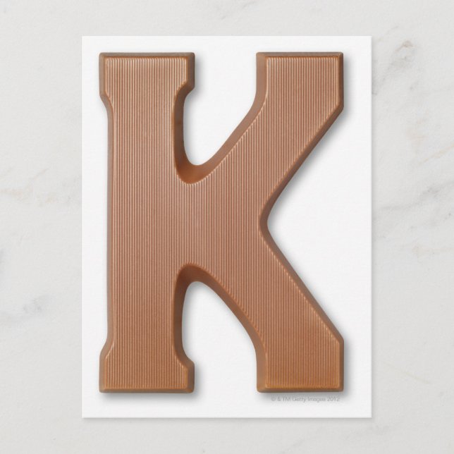 Chocolate letter k postcard (Front)