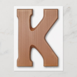 Chocolate letter k postcard