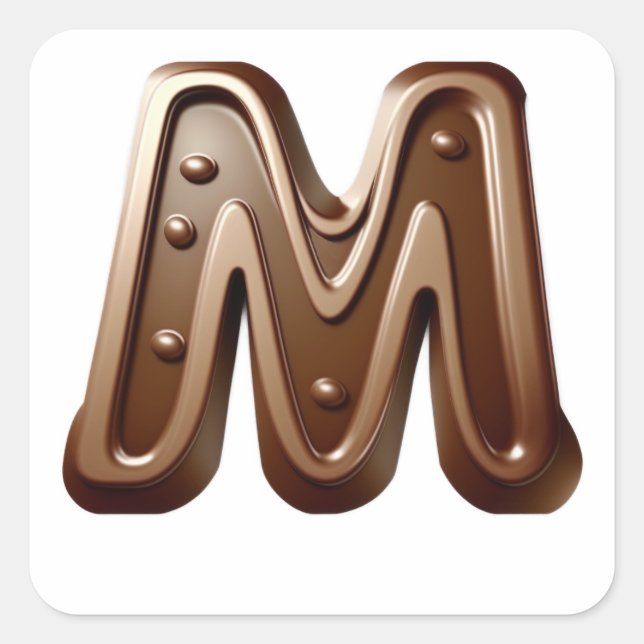 Chocolate letter M stickers (Front)