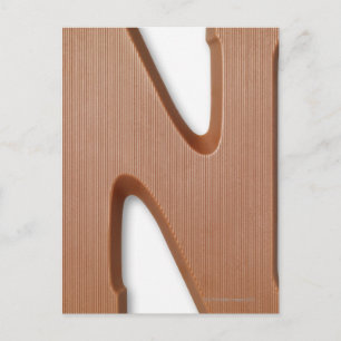 Chocolate letter n postcard