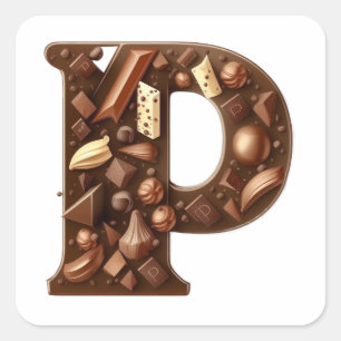 Chocolate letter P stickers