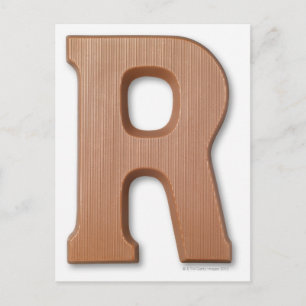 Chocolate letter r postcard