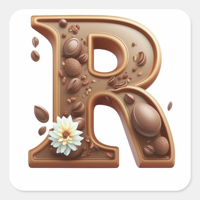 Chocolate letter R stickers (Front)